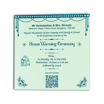 Blue Single Sheet Wedding Card-KNKS2301