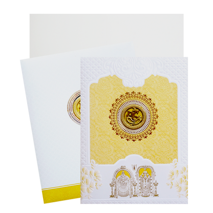 Gold and White God Inspired Wedding Card-KNK7079O