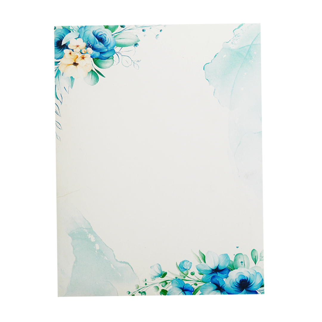 White Floral Ganesha Wedding Card-knkc4083