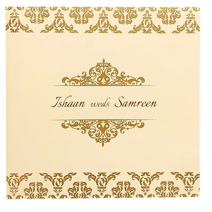 Peach Gold Design Invitation Card-KRC29831