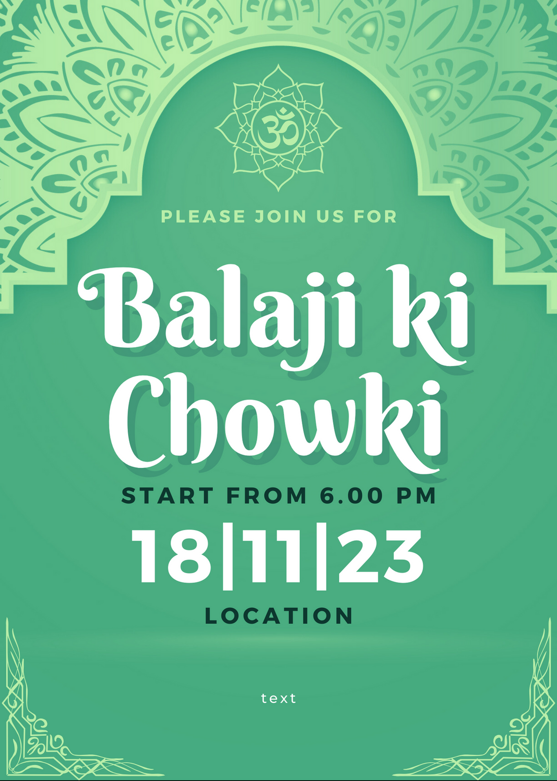 Green Arch Balaji Chowki Invitation-AABCI004