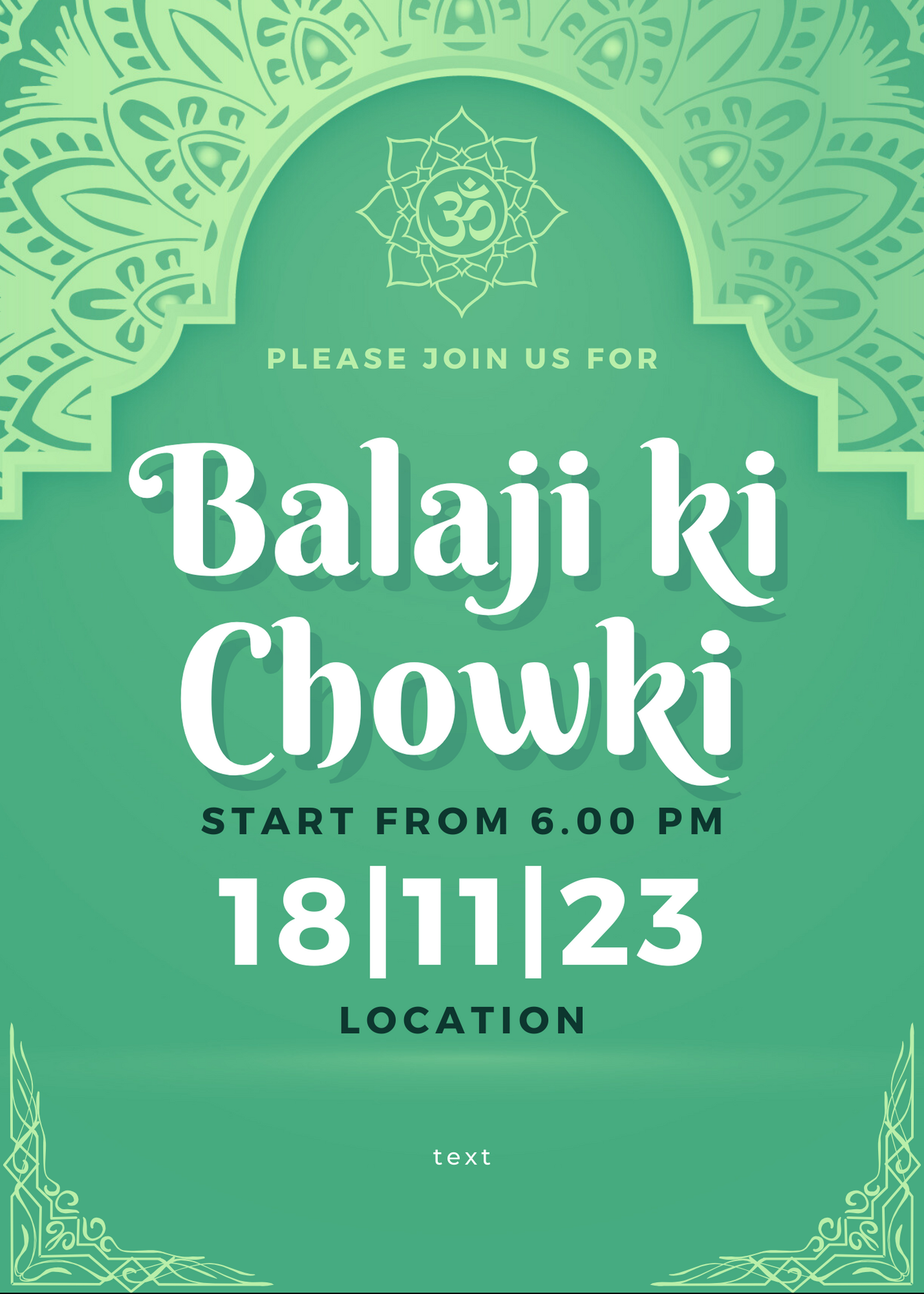Green Arch Balaji Chowki Invitation-AABCI004