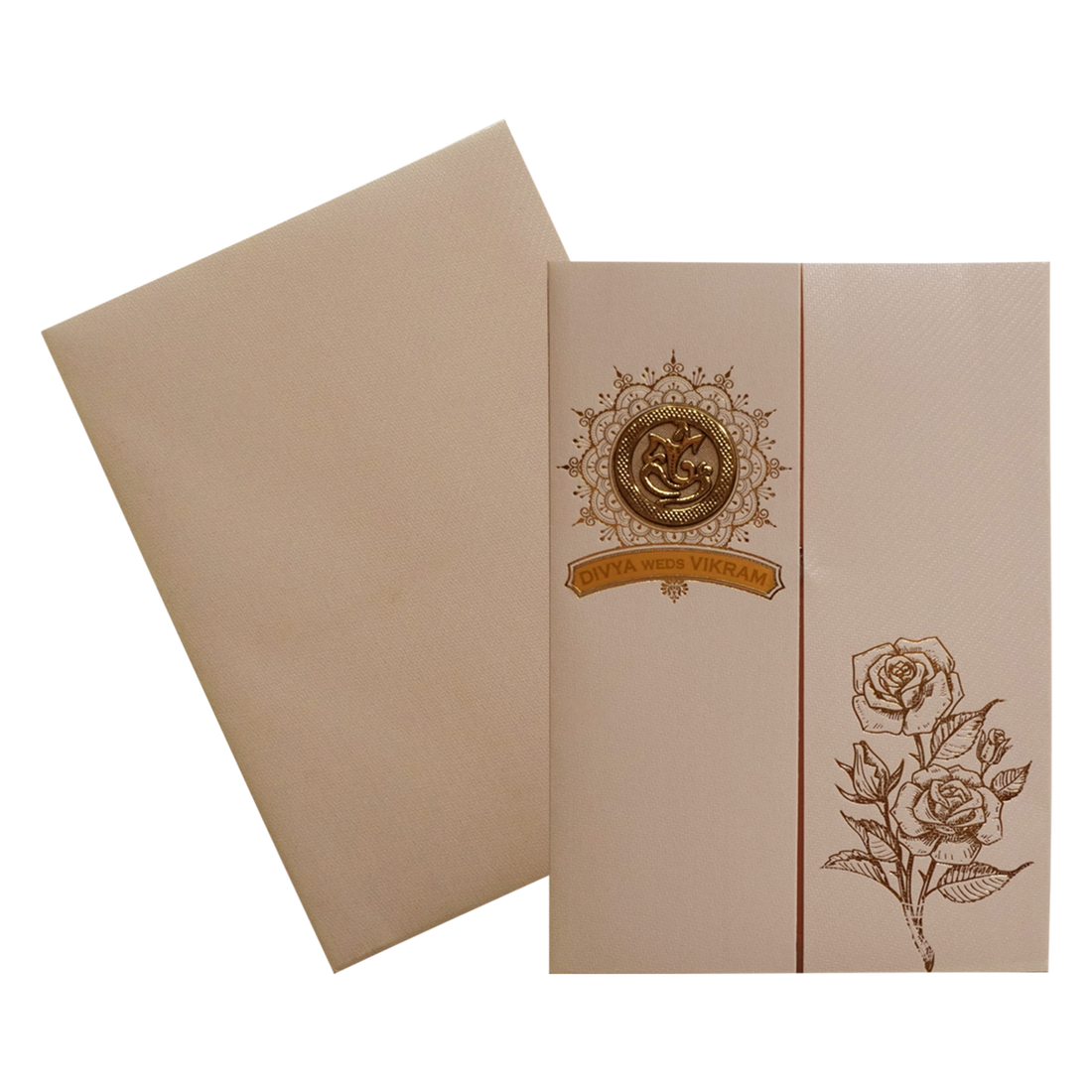 Light Apricot Orange Invitation Card-KNKTP038