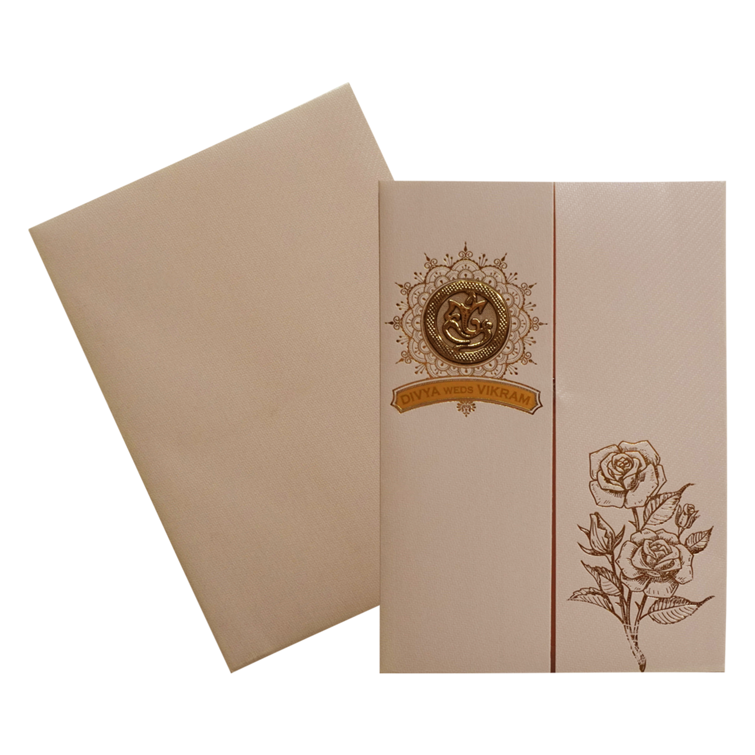 Light Apricot Orange Invitation Card-KNKTP038