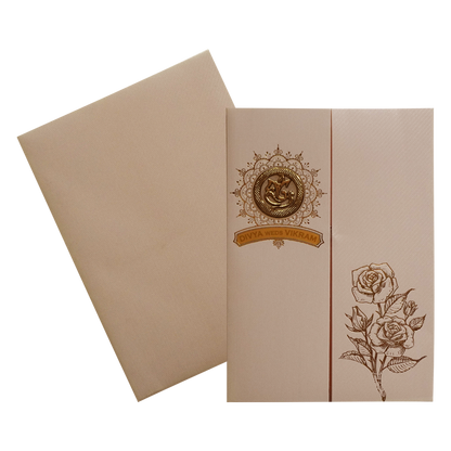 Light Apricot Orange Invitation Card-KNKTP038
