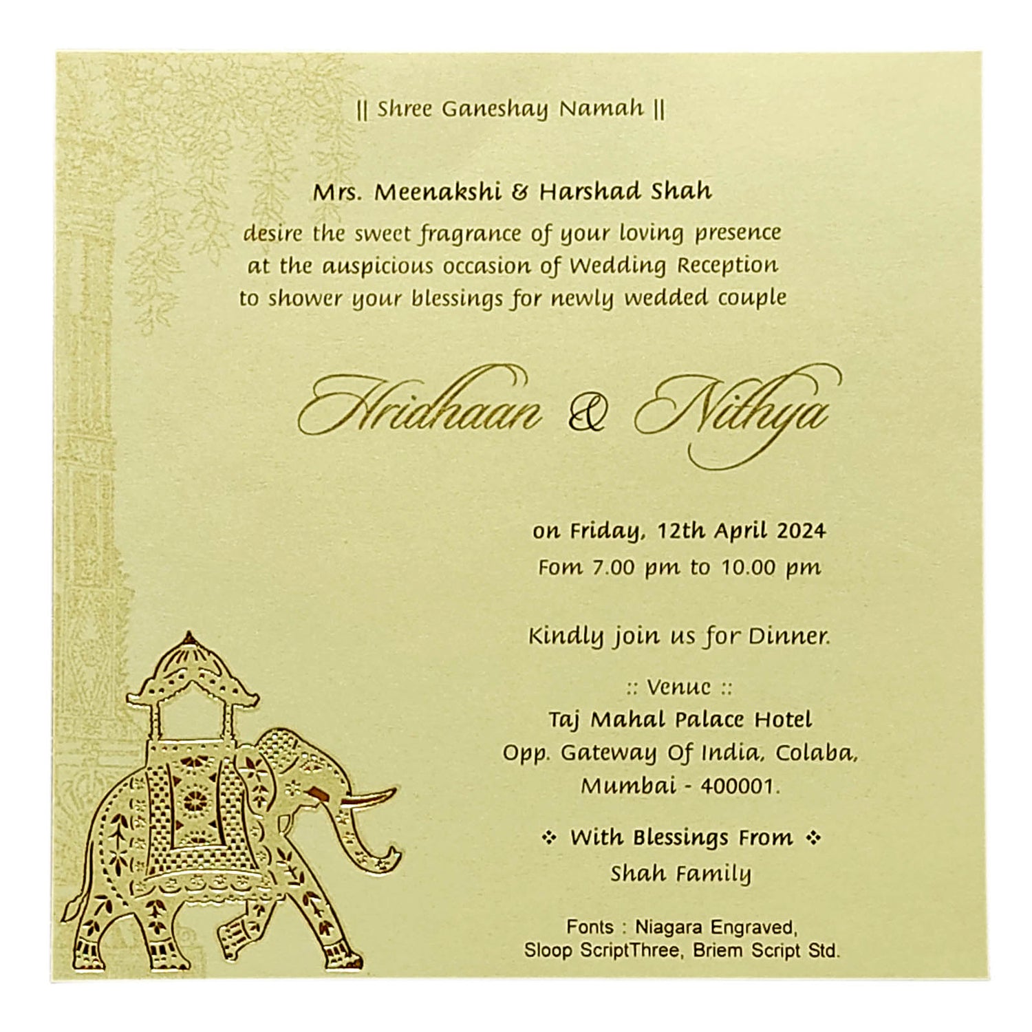 Light Pink Single Sheet Invitation-KRCS5192