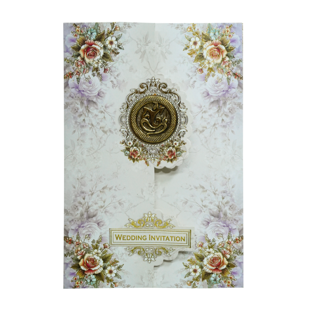 Lavender Floral Wedding Card-KNBL1703