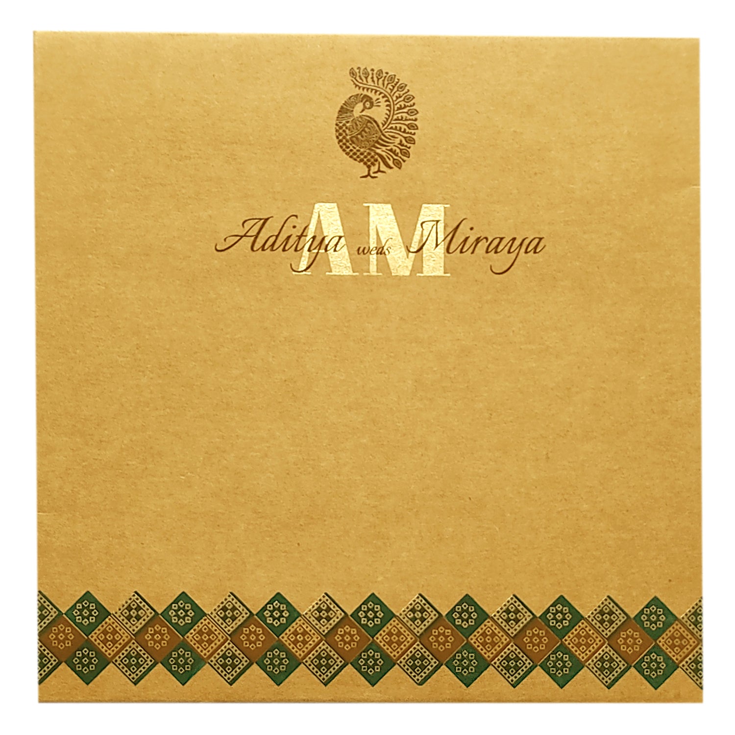 Brown Green Design Invitation Card-KRC29460