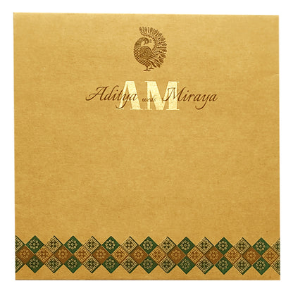Brown Green Design Invitation Card-KRC29460