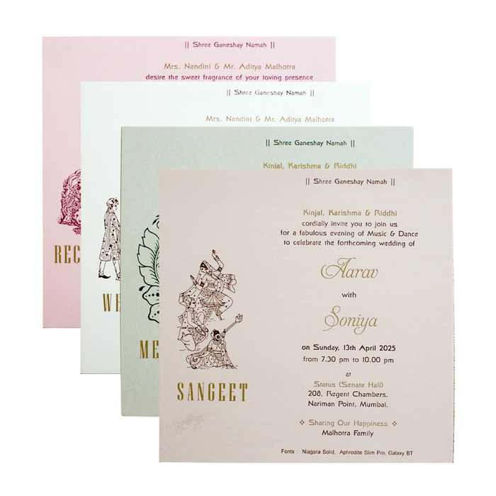 Light Pink Ganesha Box Wedding Card-King of Cards