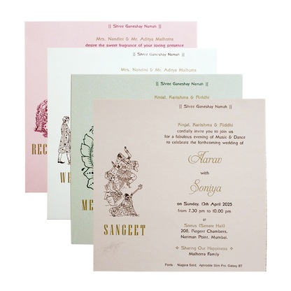 Light Pink Ganesha Box Wedding Card-King of Cards