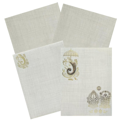 Grey Jumbo Metallic Balaji And Padmavathi Wedding Card-KNK50200