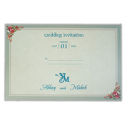 Green Floral Vintage Wedding Card-KSH72110