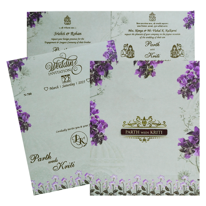 Mint Green Floral Wedding Card-King of Cards