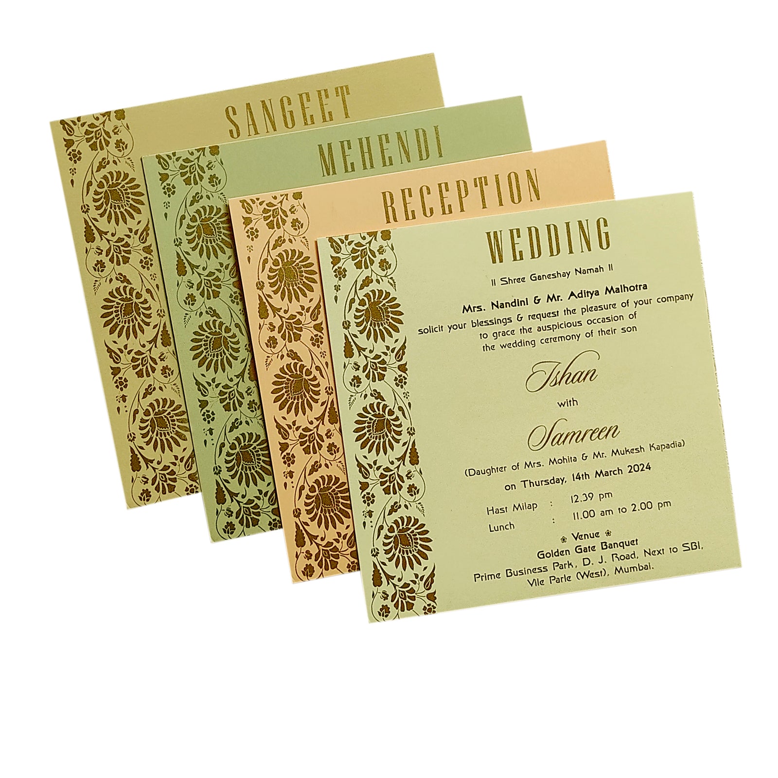 Cream Nameplate Invitation Card-KRC29042