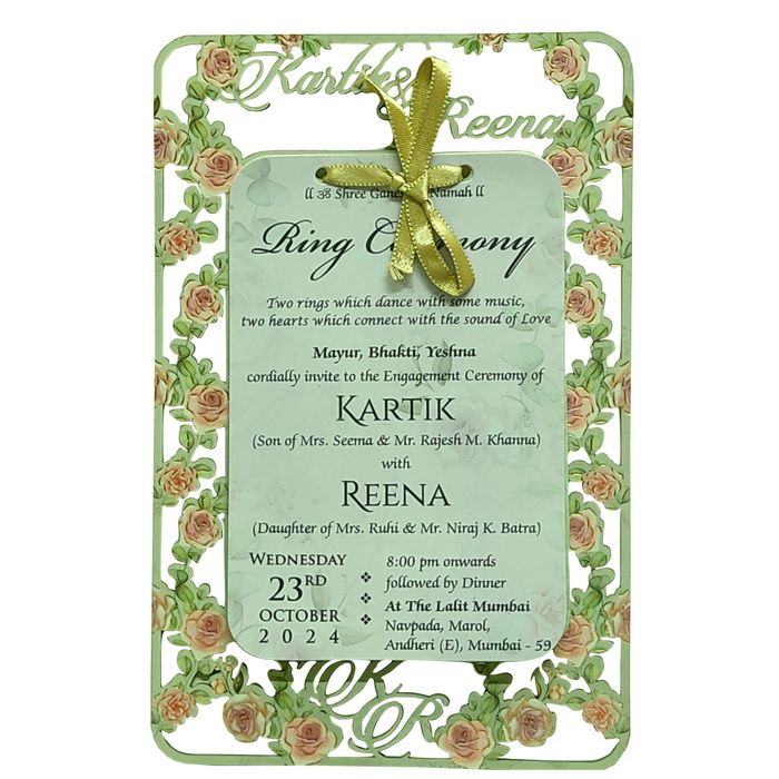 Light Green MDF Wedding Card-King of Cards