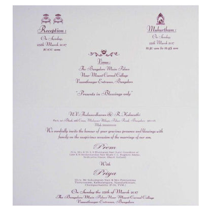Pristine White Shading With Gold Foiling Balaji And Padhmavathi Wedding Card - KNK2521