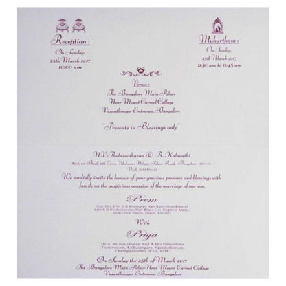 Pristine White Shading With Gold Foiling Balaji And Padhmavathi Wedding Card - KNK2521-King of Cards