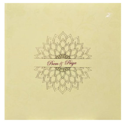 Alluring Floral Theme With Gold Foiling Wedding Card - KND8005C