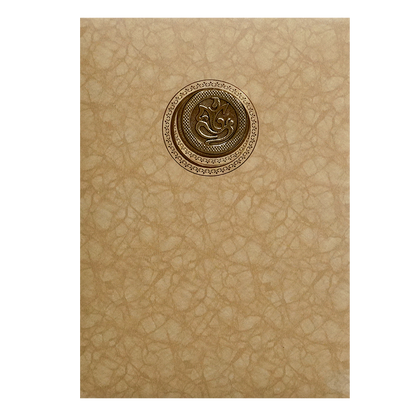 Golden Shiny Ganesha Wedding Card-KNKR039B