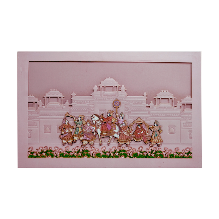 Peach Royal Padded Wedding Invitation-King of Cards