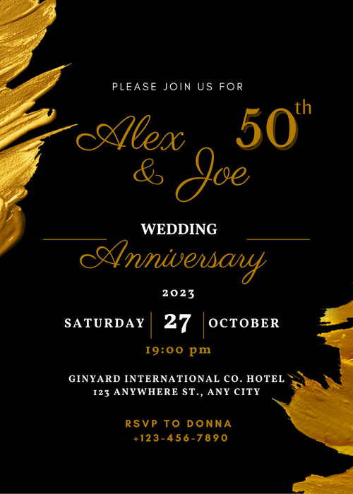 Black Anniversary Party Invitation-AAAPI002