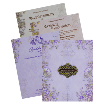 Very Light Purple Wedding Card-KVN06970