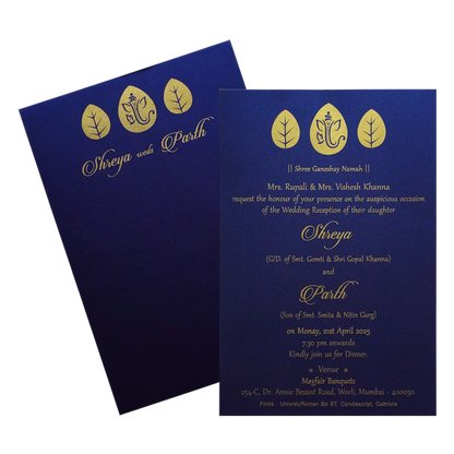 Blue Single Sheet Invitation Card-King of Cards