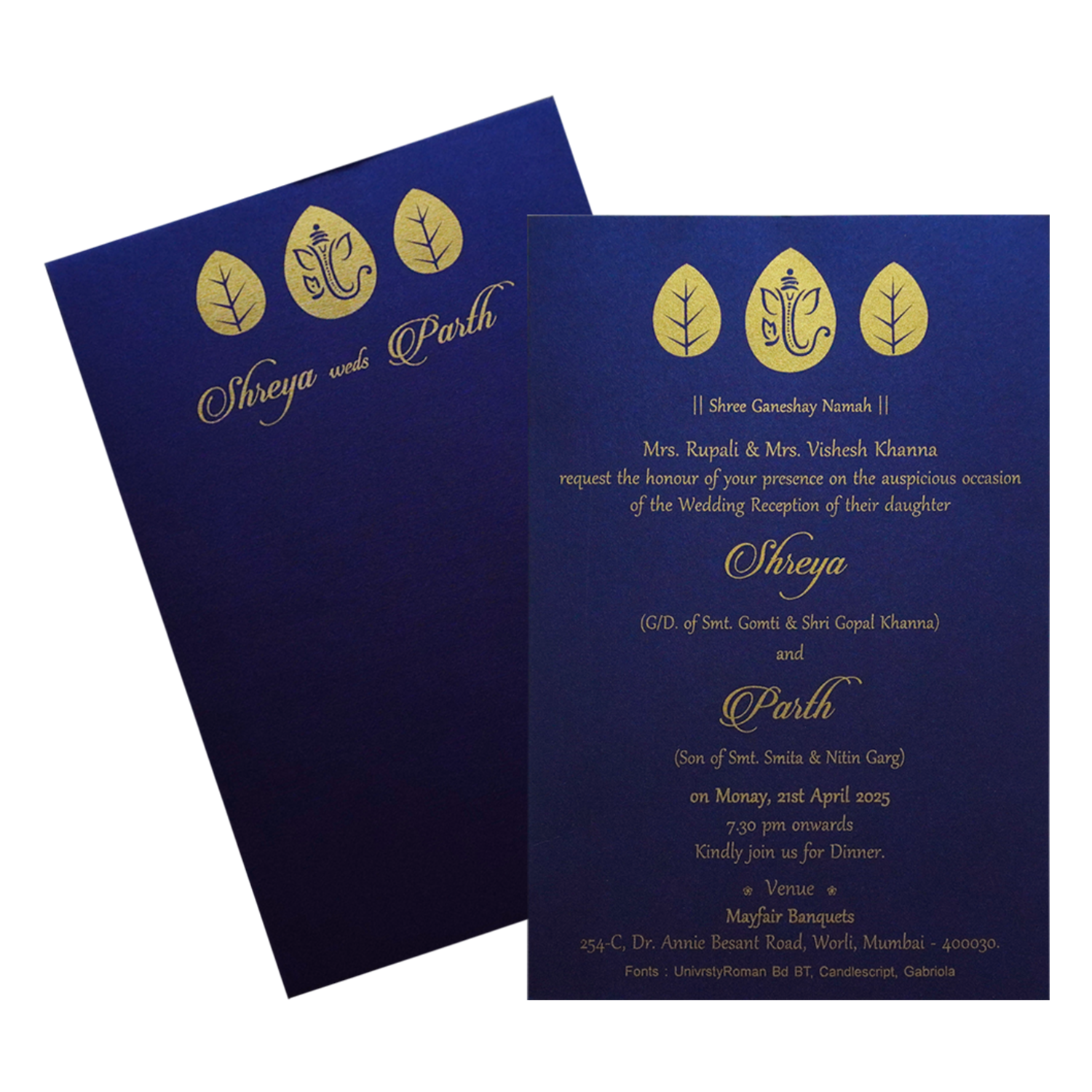 Make your event special with our exclusive Blue Single Sheet Invitation Card. Shop now! ?WhatsApp Support ?Express Delivery.
