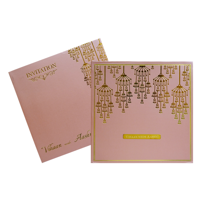 Pink Padded Wedding Card-King of Cards