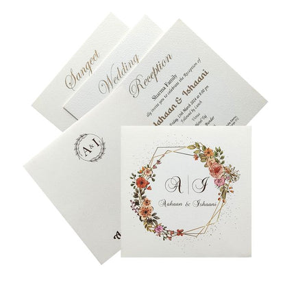 White Floral Invitation Card-King of Cards