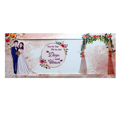 Pink Floral Slide Invitation Card-KNKSP752