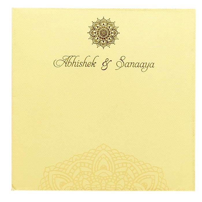 Cream Ganesha Invitation Card-King of Cards