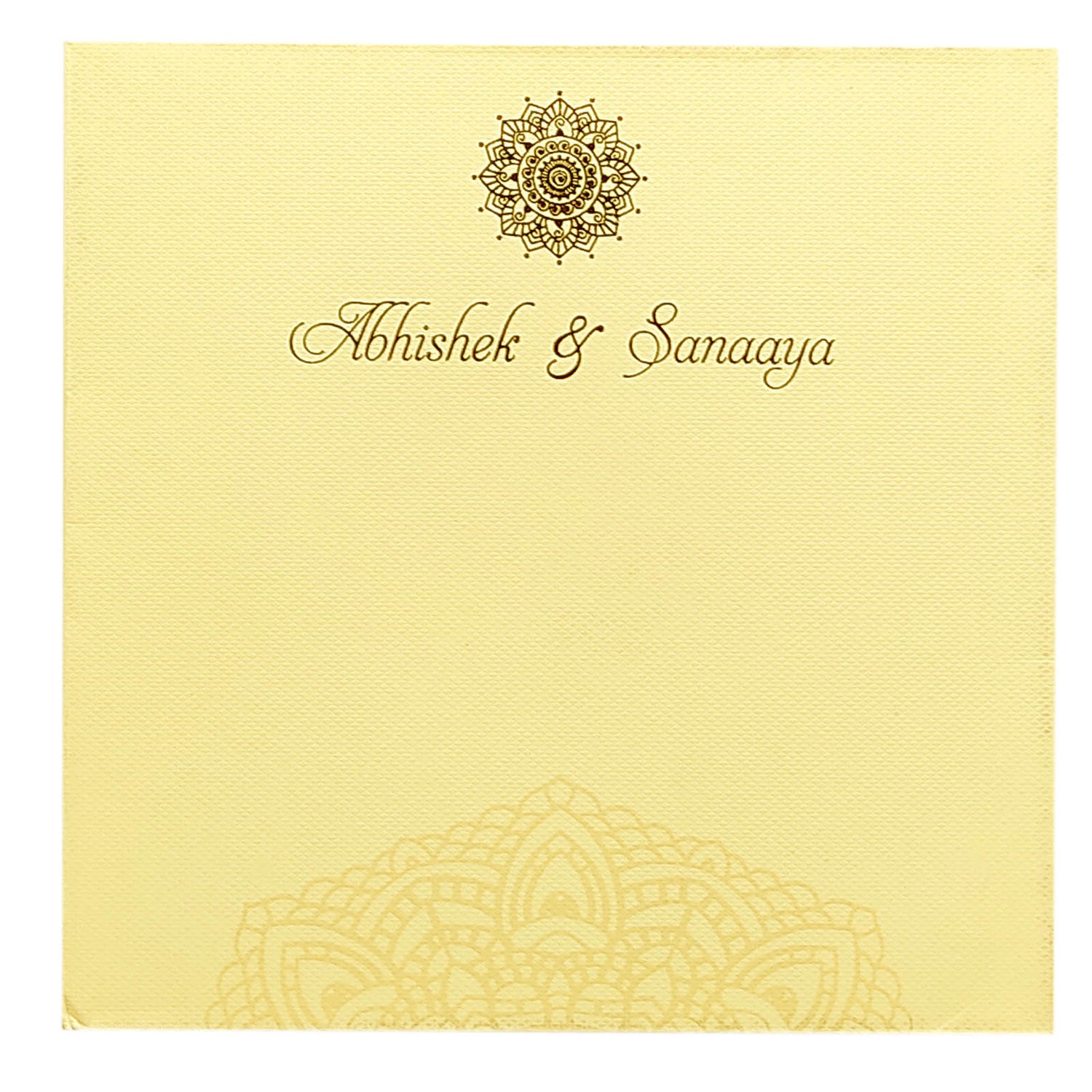 Cream Ganesha Invitation Card-KRC29131