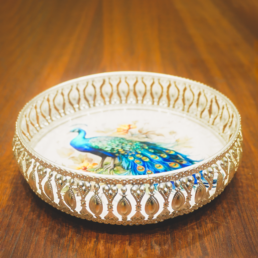 Royal Peacock Decorative Tray-GDS0090