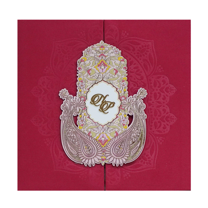 Red Soft Fabric Door Marriage Card Design-King of Cards