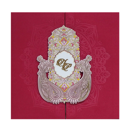 Red Soft Fabric Door Marriage Card Design-King of Cards