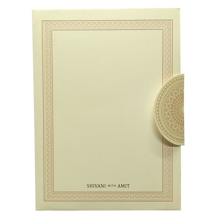 Cream Premium Padded Wedding Card-King of Cards