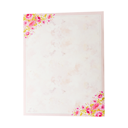 Classic Pink Floral Wedding Card-KNKJ1149