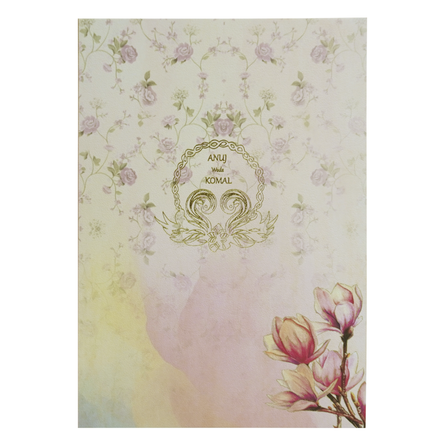Pink Floral Marriage Card-KBM04830