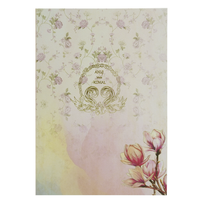 Pink Floral Marriage Card-KBM04830