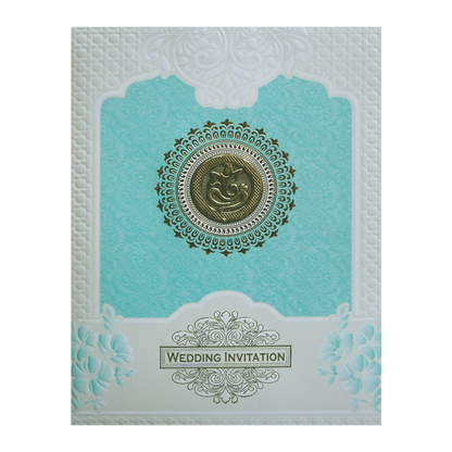 Blue and White Mandela Wedding Card-KNK7080B
