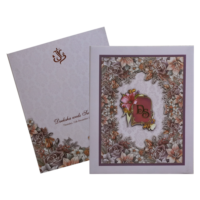 Dusty Purple Laser Cut Premium Wedding Invitation-King of Cards