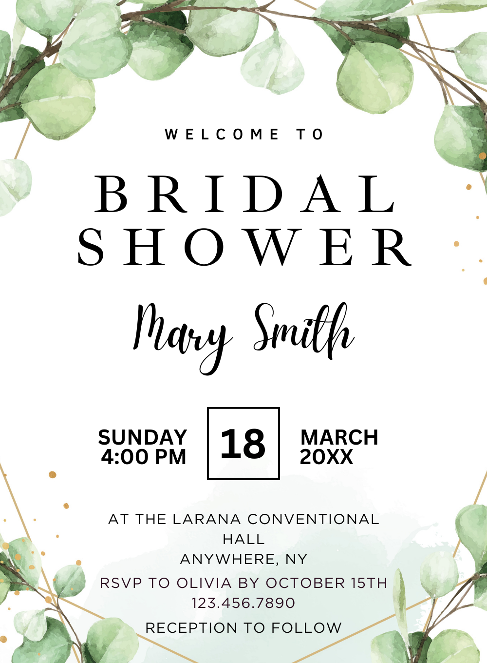 Watercolor Greenery Bridal Shower-King of Cards