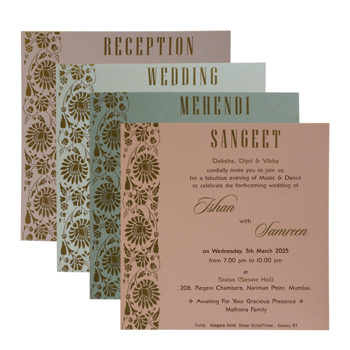 Pista Green Floral Wedding Invitation-King of Cards