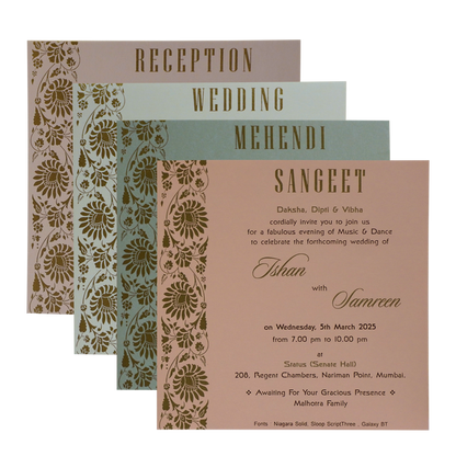 Pista Green Floral Wedding Invitation-King of Cards