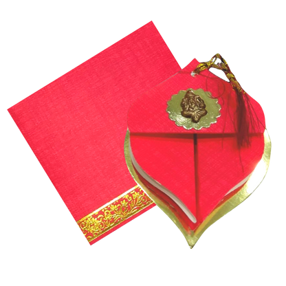 Red personal coconut design invitation card-KNKSP717