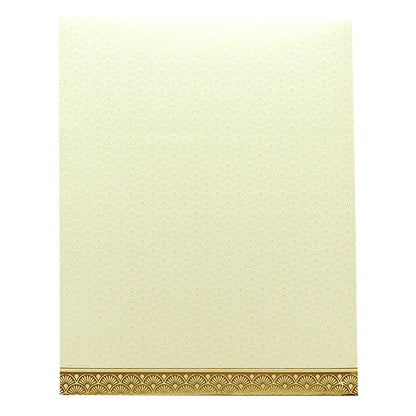 White Gold Floral Wedding Card-KNJS2071