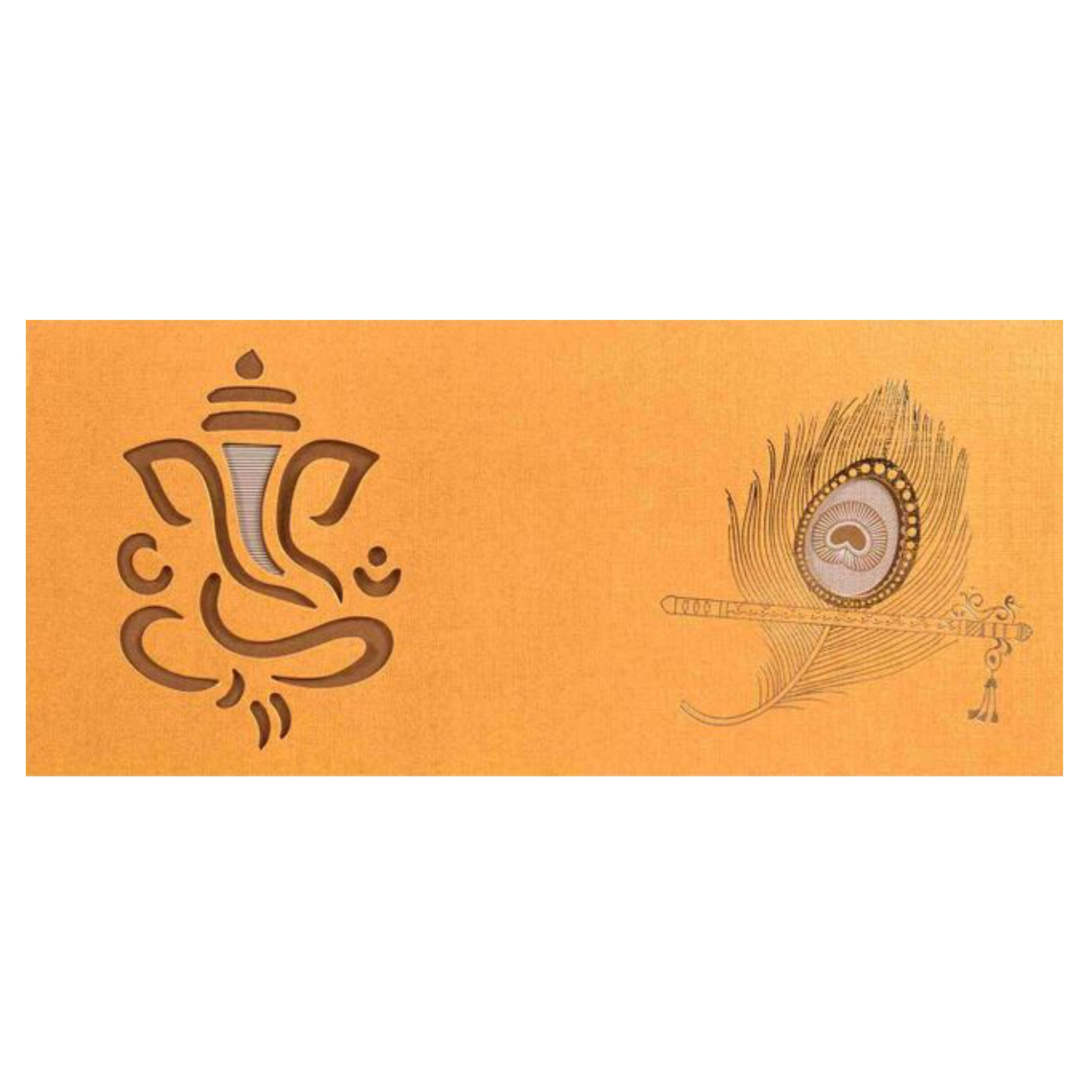 Gold Peacock Design Wth Die Cut Ganesha
