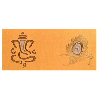 Gold Peacock Design Wth Die Cut Ganesha